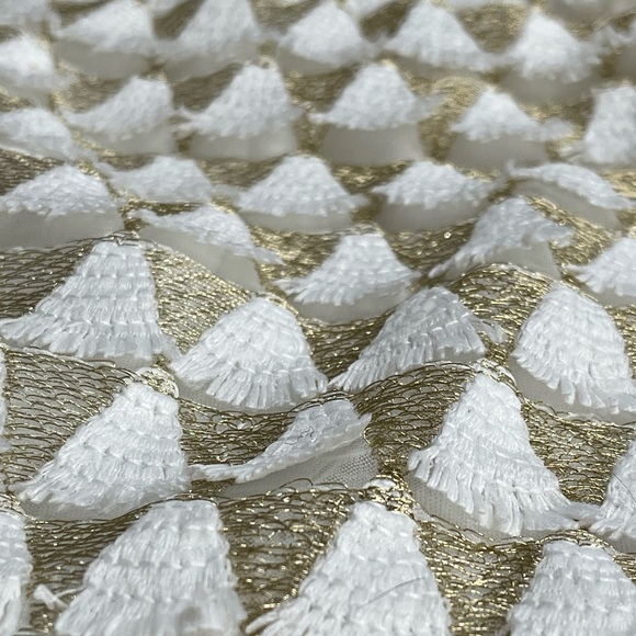 EUC Lulus mini skirt. Cream tassels,  lined, side zipper. 16.5” long. Size Small - Picture 5 of 7